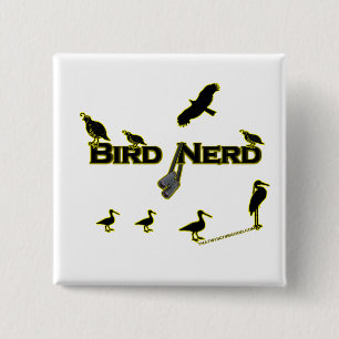 Badge Carré 5 Cm Silhouette de ballot d'oiseau