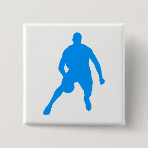 Badge Carré 5 Cm Silhouette de basket