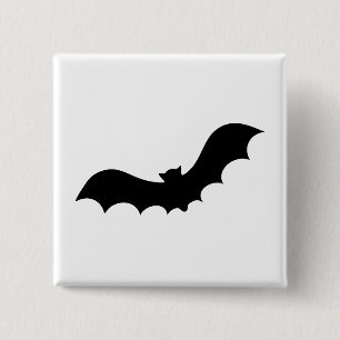 Badge Carré 5 Cm Silhouette de chauve-souris