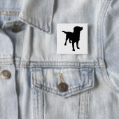 Badge Carré 5 Cm Silhouette de chien (En situation)