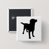 Badge Carré 5 Cm Silhouette de chien (Devant & derrière)