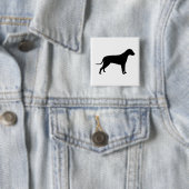 Badge Carré 5 Cm Silhouette de chien (En situation)