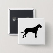 Badge Carré 5 Cm Silhouette de chien (Devant & derrière)