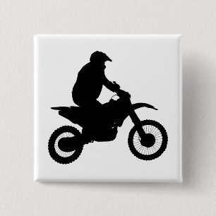 Badge Carré 5 Cm Silhouette de motocross