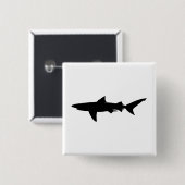 Badge Carré 5 Cm Silhouette de requin (Devant & derrière)