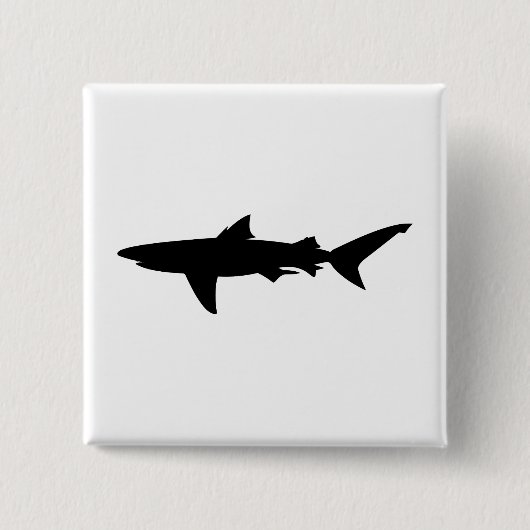 Badge Carré 5 Cm Silhouette de requin (Devant)