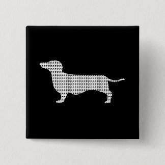 Badge Carré 5 Cm Silhouette de teckel de beaucoup
