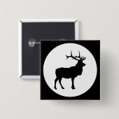 Badge Carré 5 Cm Silhouette d'élan (Devant & derrière)