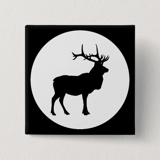 Badge Carré 5 Cm Silhouette d'élan (Devant)