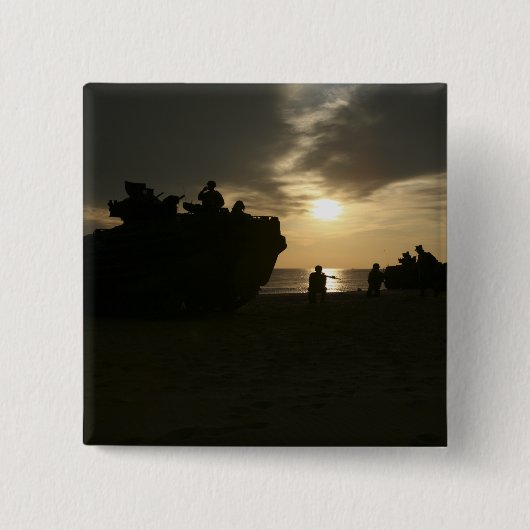 Badge Carré 5 Cm Silhouette des Marines (Devant)