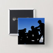 Badge Carré 5 Cm Silhouette des soldats (Devant & derrière)