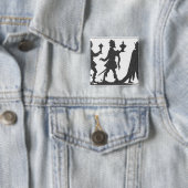 Badge Carré 5 Cm Silhouette des trois rois (En situation)