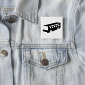 Badge Carré 5 Cm Silhouette du bus (En situation)