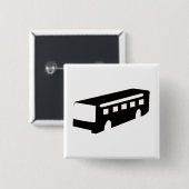 Badge Carré 5 Cm Silhouette du bus (Devant & derrière)