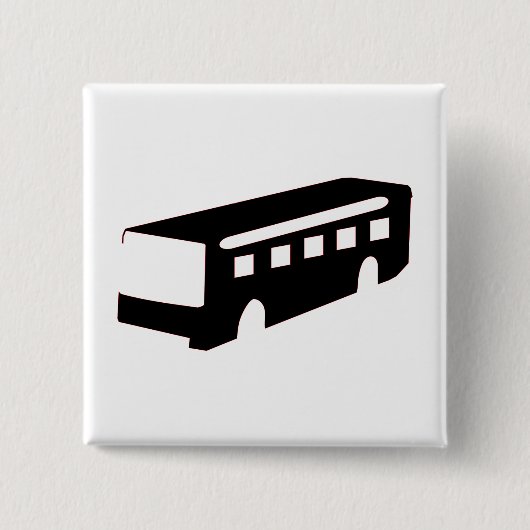 Badge Carré 5 Cm Silhouette du bus (Devant)