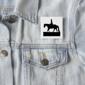 Badge Carré 5 Cm Silhouette du cheval (En situation)