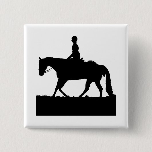 Badge Carré 5 Cm Silhouette du cheval (Devant)