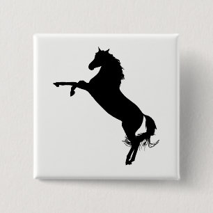 Badge Carré 5 Cm Silhouette du cheval arabe