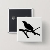 Badge Carré 5 Cm Silhouette Mockingbird (Devant & derrière)
