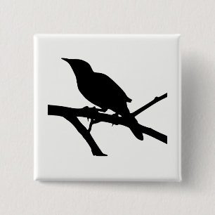 Badge Carré 5 Cm Silhouette Mockingbird