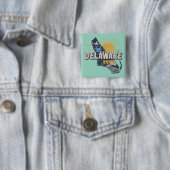 Badge Carré 5 Cm Silhouette Retro Pittoresque Delaware (En situation)
