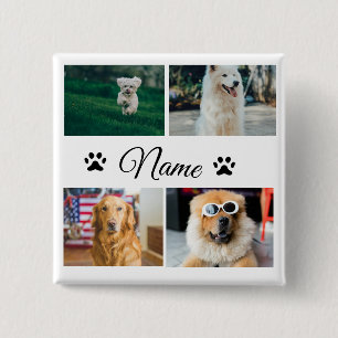 Badge Carré 5 Cm Simple coloré animal ajouter nom photo collage