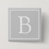 Badge Carré 5 Cm Simple Light Grey monogram (Devant)