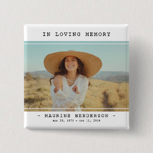 Badge Carré 5 Cm Simple Moderne En Mémoire Amoureuse
