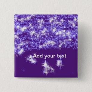 Badge Carré 5 Cm Simple pailleté violet scintillement étoiles ajout