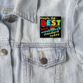 Badge Carré 5 Cm Simplement le meilleur (En situation)