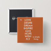 Badge Carré 5 Cm Simplement vivant (Devant & derrière)