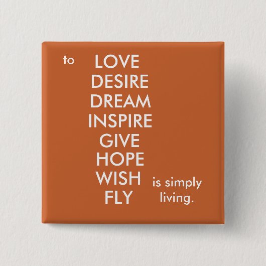 Badge Carré 5 Cm Simplement vivant (Devant)