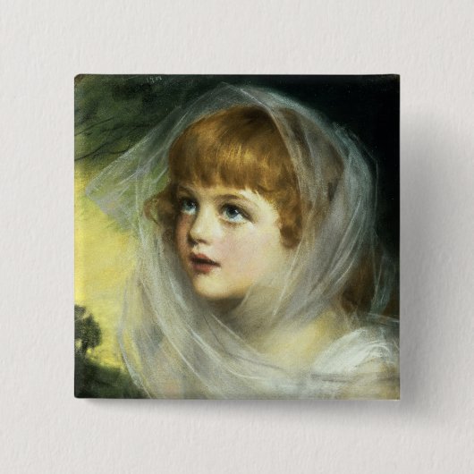Badge Carré 5 Cm Simplicity et Innocence, 1900 (Devant)