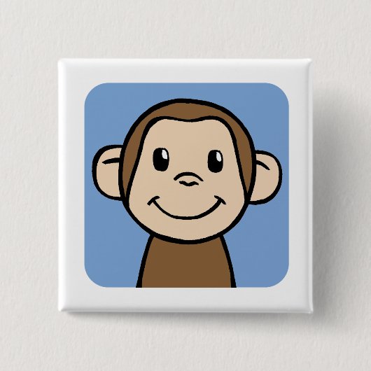 Badge Carré 5 Cm Singe (Devant)