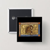 Badge Carré 5 Cm Singe bestiaire médiéval c. 1270 (Devant & derrière)