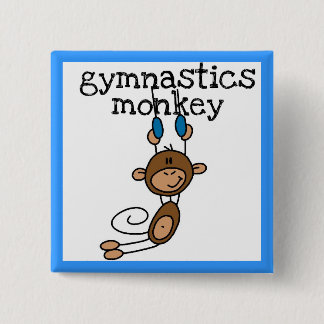 Badge Carré 5 Cm Singe de gymnastique