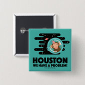 Badge Carré 5 Cm Singe de l'espace (Devant & derrière)