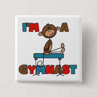 Badge Carré 5 Cm Singe je suis un gymnaste
