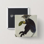 Badge Carré 5 Cm Singe noir (Devant & derrière)