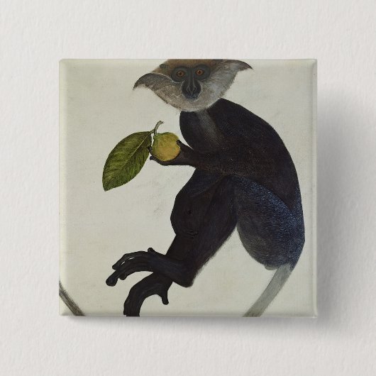 Badge Carré 5 Cm Singe noir (Devant)
