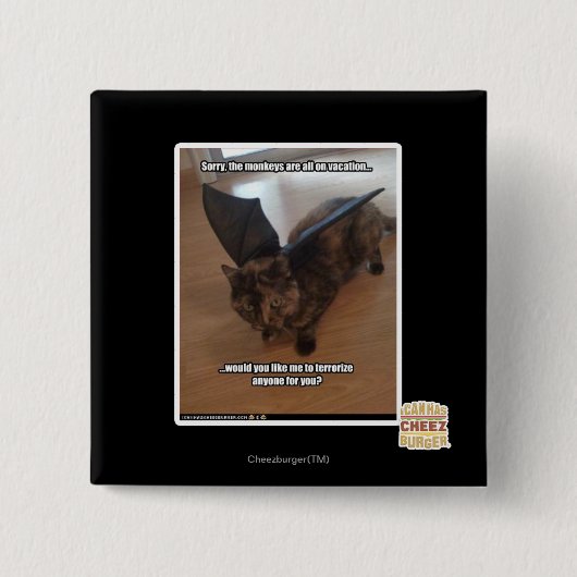 Badge Carré 5 Cm Singes des vacances (Devant)