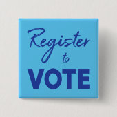 Badge Carré 5 Cm S'inscrire au vote - texte bleu moderne (Devant)
