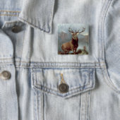 Badge Carré 5 Cm Sir Edwin Landseer | Monarque du Glen, 1851 (En situation)