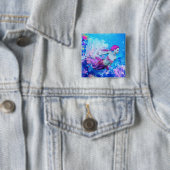 Badge Carré 5 Cm Sirène (En situation)