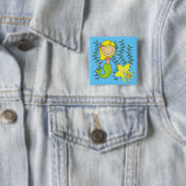 Badge Carré 5 Cm Sirène blonde (En situation)