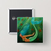 Badge Carré 5 Cm Sirène de plongée (Devant & derrière)