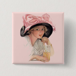 Badge Carré 5 Cm Siroter du soda