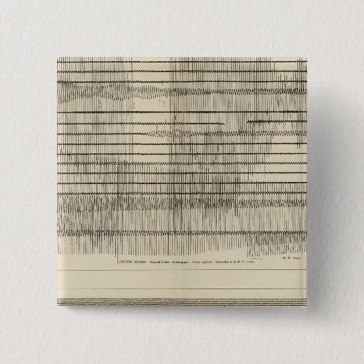 Badge Carré 5 Cm Sismogrammes californiens 10 (Devant)