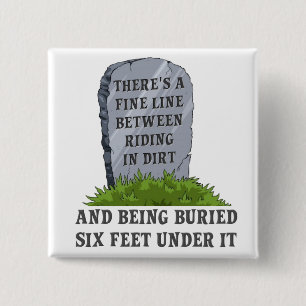 Badge Carré 5 Cm Six Feet Under Motocross Moto de Cross Drôle Bouto