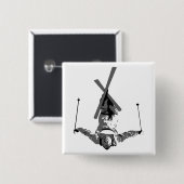 Badge Carré 5 Cm Ski de style libre (Devant & derrière)
